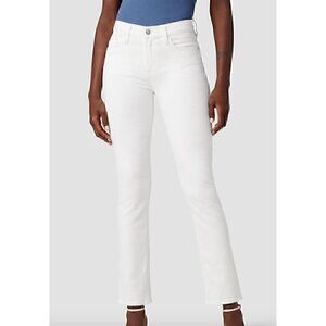 Hudson Nico Mid Rise Straight Ankle Casual Jeans Cotton Blend Size 33 White $185